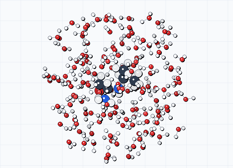 Explicit water sphere cluster from solv1_solvated.xyz