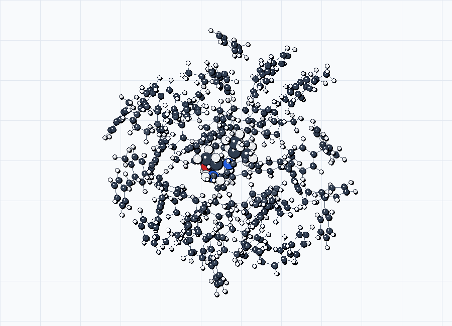 Explicit toluene sphere cluster from solv2_solvated.xyz